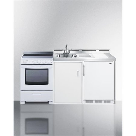SUMMIT APPLIANCE Summit Appliance ACK72ELSTW 40 x 71.75 x 24.25 in. All-In-One Combination Kitchenette with Refrigerator-Freezer; White ACK72ELSTW